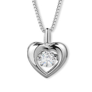 Charles & Colvard Round Brilliant Cut Forever Classic Moissanite Heart Necklace