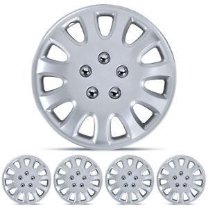 14 Inch Hubcaps for Car SUV Wheel Covers 4 Pieces Durable ABS Silver Hub Caps