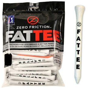 Zero Friction Bamboo FATTEE Golf Tees 3-1/4" 50-Pack - White/Black
