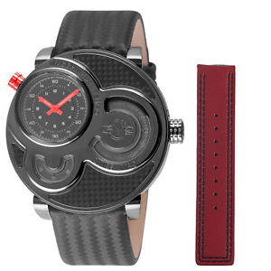 GV2 by Gevril Men's 8302 Macchina Del Tempo Limited Edition Black Leather Watch