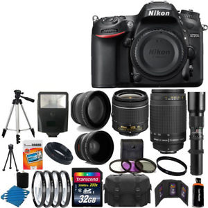 Nikon D7200 DSLR Camera 9 Lens 18-55 VR +70-300 +500MM + 32GB Best Value Bundle
