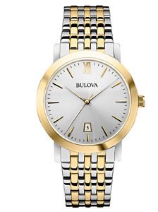 Bulova Men's Watch 98B221 Quartz Grey Dial Two Tone Bracelet 38mm Watch