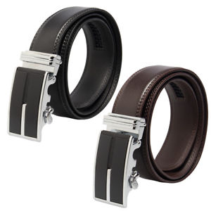 Men’s Designer Leather Dress Belt With Sliding Ratchet Automatic Buckle Holeless