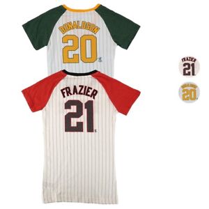 MLB V-Neck Raglan Glitter Team Player Jersey T-Shirt Youth Girls Size (4-17)