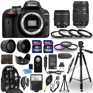 Nikon D3400 Digital Camera + 18-55mm + 70-300mm + 30 Piece Accessory Bundle