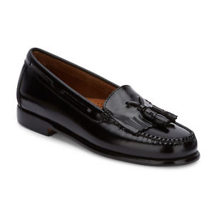 G.H. Bass & Co. Women's Washington Genuine Leather Tassel Loafer Shoe Black