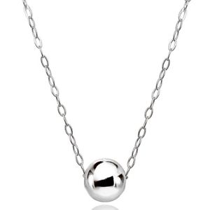 Sterling Silver High Polished 7mm Ball Bead Slide Necklace