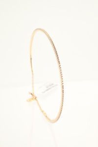 Designer 14KT Yellow Gold Dia Bangle With Chain NEW $825 00589