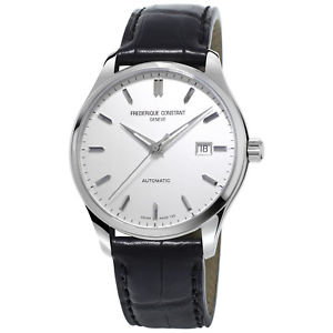 Frédérique Constant Men's FC-303S5B6 Automatic Silver Dial Black Band 40mm Watch