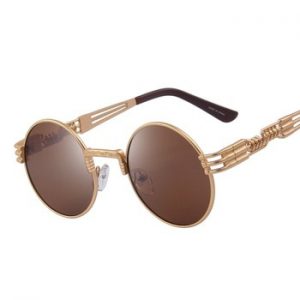 MERRY'S Women Steampunk Sunglasses Men Retro Round Sunglasses Metal Sun glasses Men Oculos De Sol UV400