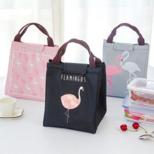 BONAMIE Flamingo Tote Thermal Bag Black Waterproof Oxford Beach Lunch Bag Food Picnic Bolsa Termica Women kid Men Cooler Bag New