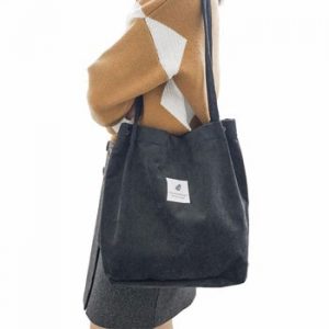 Hylhexyr Solid Corduroy Shoulder Bags Environmental Shopping Bag Tote Package Crossbody Bags Purses Casual Handbag For Women