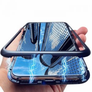 FLOVEME Magnetic Adsorption Phone Case For iPhone X 10 7 Metal Magnet Tempered Glass Cases For iPhone 8 7 Plus Flip Cover Coque