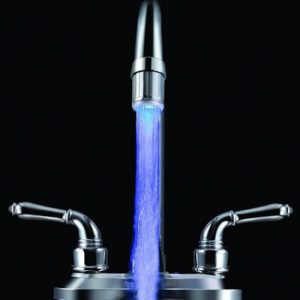 High Quality 1pcs LED Light Water Faucet Tap Heads Temperature Sensor RGB Glow Shower Stream bathroom faucet  3 Color Changing