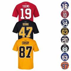NHL Reebok Official Premier Team Color Player Name & Number Jersey T-Shirt Men's