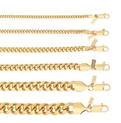 18K Gold Plated Cuban/Curb Link Chain Necklace or Bracelet - Lifetime Warranty