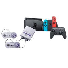 Nintendo Switch Neon Joy-Con + Switch Pro Controller + SNES Classic Edition