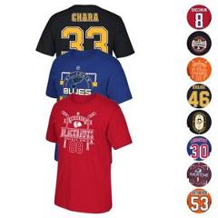 NHL Team Player Name & Number Jersey T-Shirt Collection Men's