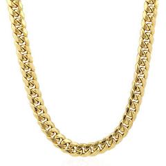 10K Yellow Gold Hollow 8mm Miami Cuban Link Chain Necklace 24"
