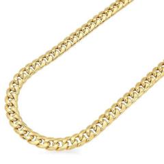 14k Yellow Gold Hollow 6mm Miami Cuban Chain Necklace 24"