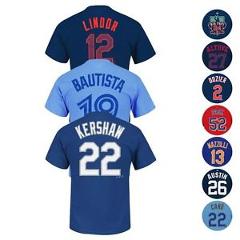 MLB Current & Retired Team Player Name & # Jersey T-Shirt Collection Men's