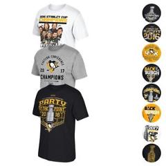 Pittsburgh Penguins Reebok 2016 & 2017 Stanley Cup Various Graphic T-Shirt Men's