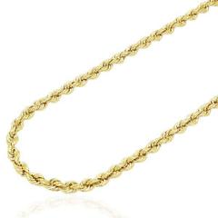 14K Yellow Gold Hollow 5mm Rope Chain Necklace 20"