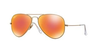 Ray-Ban Aviator RB3025 112/4D 58 Matte Gold Polarized Orange Mirror Lens 58mm