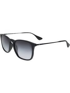 New Ray-Ban Chris RB 4187 622/8G 54 Rubber Black Sunglasses Grey Gradient Lens