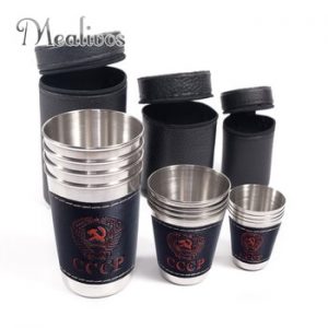 Free Bag CCCP 4pcs cups Set Outdoor Folding portable travel 304# Stainless Steel Cups Wine Beer Whiskey cups Outdoor Travel Cup