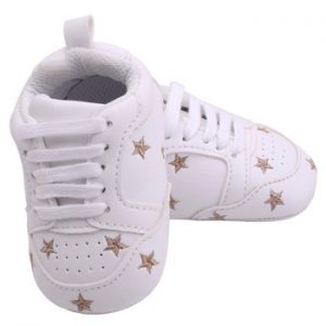 2017 Baby Shoes Newborn Boys Girls Heart Star Pattern First Walkers Kids Toddlers Lace Up PU Sneakers 0-18 Months