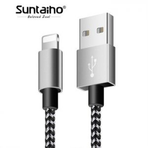 Suntaiho for Lightning iPhone Cable Charger Xs Max XR USB Cable 2.1A Nylon Fast Charging for iPhone 8 Plus 7 5 for iPhone Cable