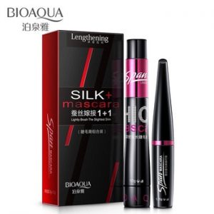 BIOAQUA Brand 2 in 1 false eyelashes + Mascara 3D Fiber Makeup eyelashes Lengthening mascara Volume Express Maquiagem Eyelash