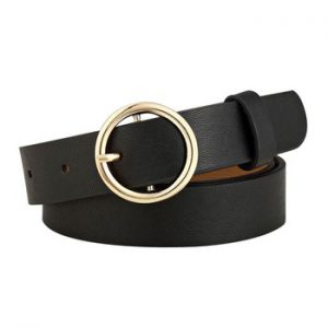 Badinka New Gold Round Metal Circle Belt Female Gold Silver Black White PU Leather Waist Belts for Women Jeans Pants Wholesale