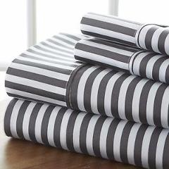 The Home Collection Premium Quality 4 Piece Sheet Set - Beautiful Ribbon Design