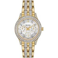 Bulova 98N112 Women's Crystal Silver Quartz Watch