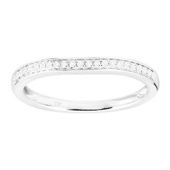 1/10 ct Diamond Wedding Band Ring in Rhodium-Plated 10K White Gold