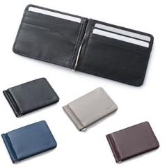 Men Slim Leather Bifold ID Credit Card Wallet with Removable Money Clip