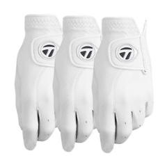 TaylorMade Tour Preferred Custom Leather White Golf Gloves 3-Pack - Pick Size