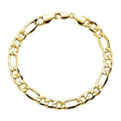 Eternity Gold Men's Figaro Chain Bracelet in 10K Gold