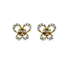 14K Gold Plated Butterly Earring With Golden Shadow Swarovski Stones