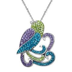 Crystaluxe Parrot Pendant With Swarovski Crystals in Sterling Silver