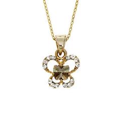 14K Gold Plated Butterly Necklace With Golden Shadow Swarovski Stone