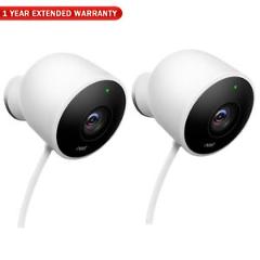 Nest Wired Outdoor Security Camera (2 Pack) w/ Extended Warranty