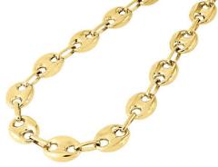10K Yellow Gold 12MM Wide Puffed Gucci Mariner Link Chain Necklace 28-32 Inches