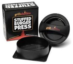 Grillaholics Stuffed Burger Press - Non Stick Hamburger Patty Maker for Burgers
