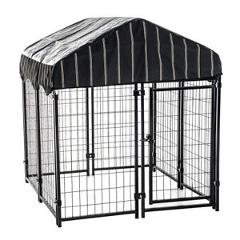 Lucky Dog 4' x 4' x 4.5' Heavy Duty Covered Wire Dog Fence Kennel Pet Play Pen