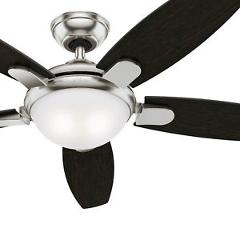 Hunter 54 in. Contemporary Ceiling Fan in Brushed Nickel with LED Light & Remote