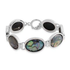 Oval Abalone Shell Fashion Bracelet for Women 7.5''