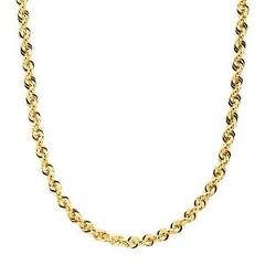 Eternity Gold Men's Glitter Rope Chain Necklace in 14K Gold